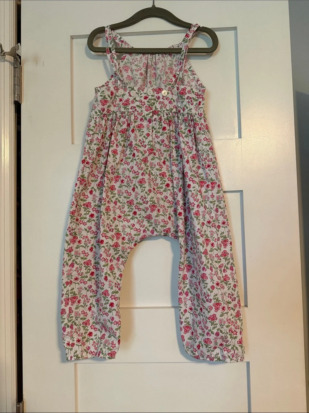 bella bliss Pink & Green Floral Harem Romper